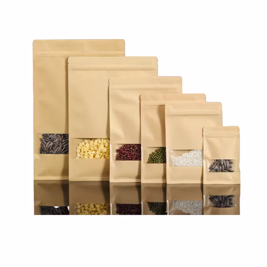 Biodegradable Custom Printed Flat Bottom Zipper Black Kraft Paper Coffee Bean Food Packaging Bag