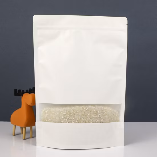 Biodegradable Custom Printed Flat Bottom Zipper Black Kraft Paper Coffee Bean Food Packaging Bag