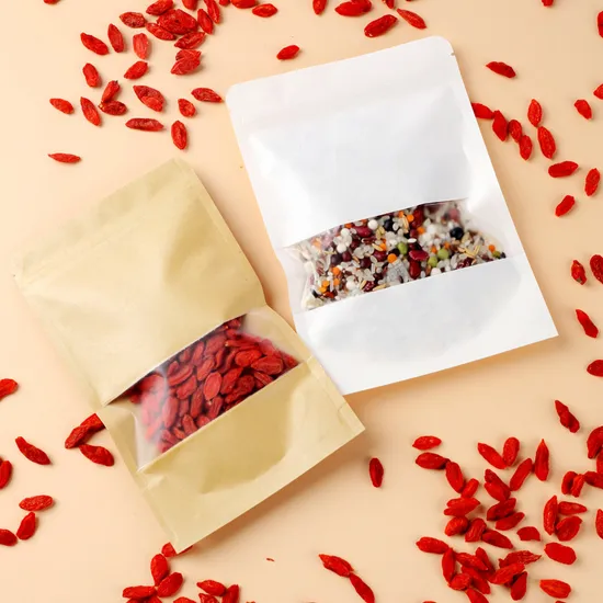 Biodegradable Custom Printed Flat Bottom Zipper Black Kraft Paper Coffee Bean Food Packaging Bag
